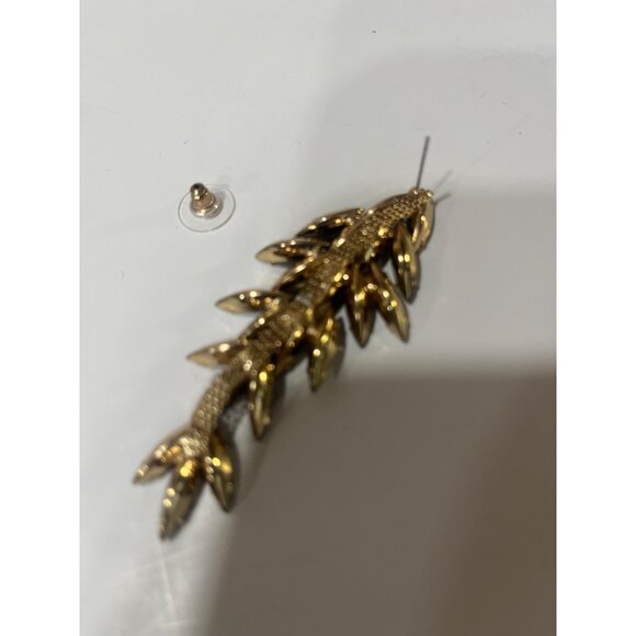 Bar III Black & Gold Leaf Drop Earrings With Stud Back - Picture 11 of 13